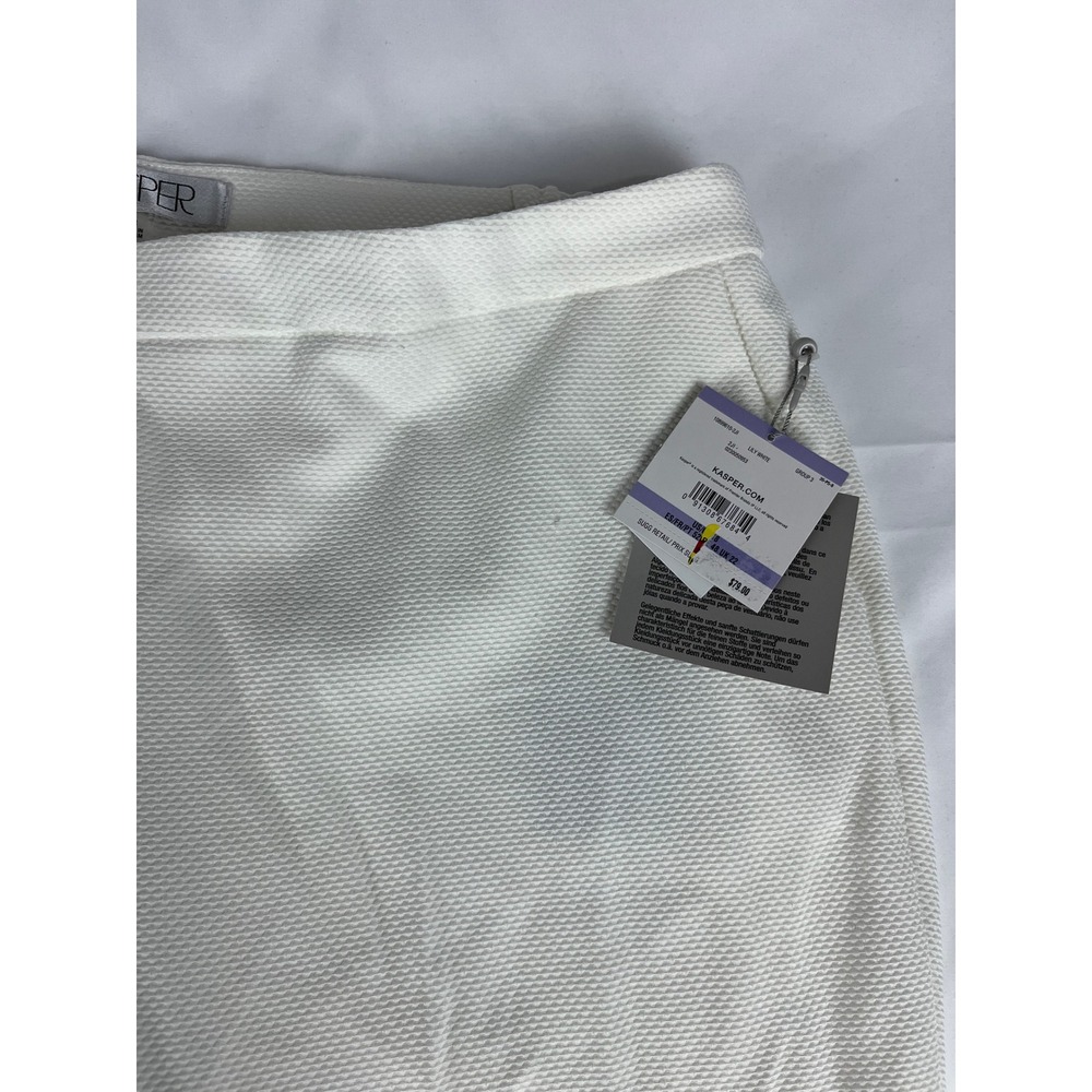 Kasper Women's White Textured Dress Pants Size 18 Career Wear‎ NWT
